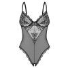 Body Obsessive Perisia crotchless teddy (Velikost M/L, Barva Černá)