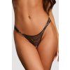 Tanga Obsessive Corrosis crotchless thong (Velikost S/M, Barva Černá)