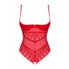 Body Obsessive Ingridia crotchless teddy (Velikost XL/2XL, Barva Červená)