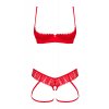Set Obsessive Ingridia 2-pcs crotchless set (Velikost XL/2XL, Barva Červená)