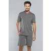 Pánské pyžamo Italian Fashion Brend kr.r. 1/2 sp. (Velikost M, Barva Šedá)