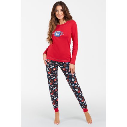 115508 3 damske pyzamo italian fashion makala dl r dl sp velikost l barva cervena
