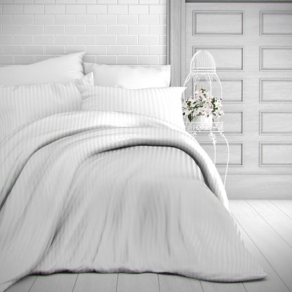 70231 2 hotelove povleceni atlas gradl 10mm prouzek 140x200 70x90cm bile
