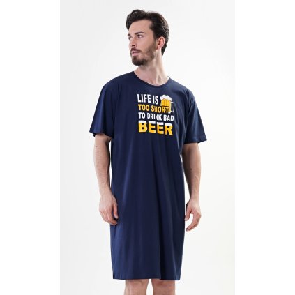 Pánska nočná košeľa s krátkym rukávom Life is beer