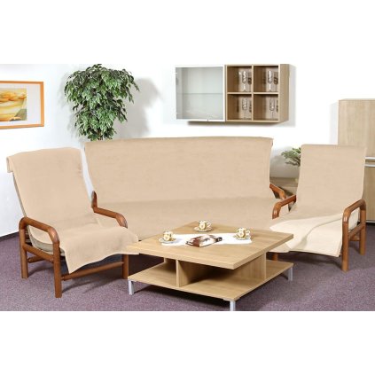 136364 1 prehoz jednobarevny na sedaci soupravu 3 1 1 tmave bezova svetle bezova