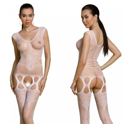 Passion ECO BS014 white - Bodystocking