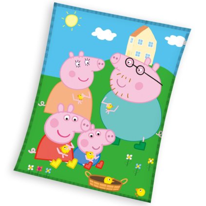 Detská deka Prasiatko Pepina a Kuriatka 150x200 cm