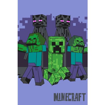 Detská fleecová deka Minecraft Mobs coming for you