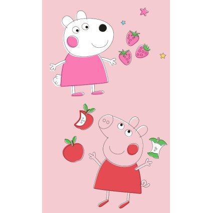 Detský uterák Prasiatko Pepina a Ovečka Zuzka 30x50 cm