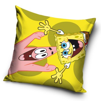 Obliečka na vankúšik Sponge Bob a Patrick Žltá