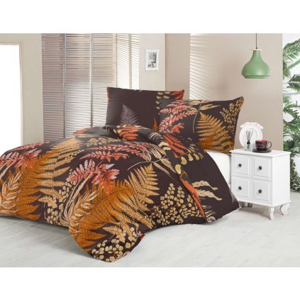 150655 satenove povleceni luxury collection 140x200 70x90cm kapradi hnede
