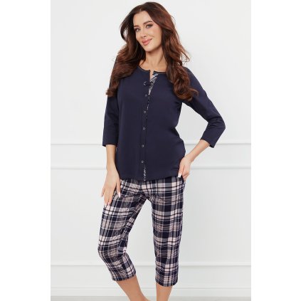 152600 8 damske pyzamo italian fashion dona r 3 4 sp 3 4 velikost xl barva modra tmave