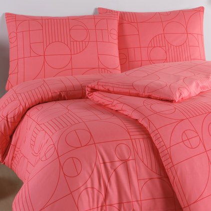 153212 bavlnene povleceni geo sunset coral