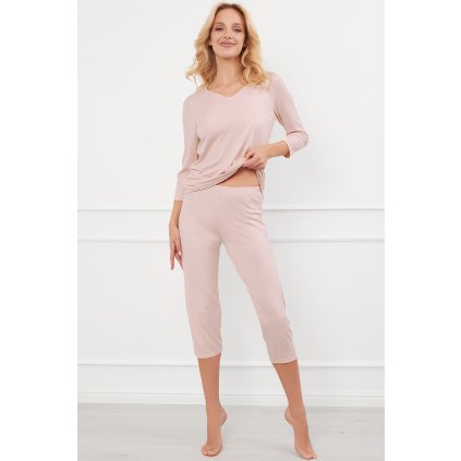 153506 damske pyzamo italian fashion puntini r 3 4 sp 3 4 velikost m barva ruzova