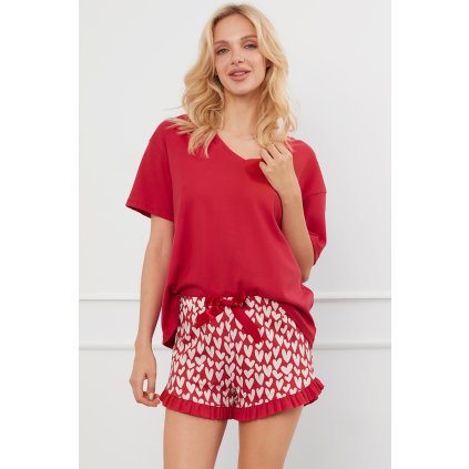 212915 3 damske pyzamo italian fashion evora kr r kr sp velikost m barva cervena