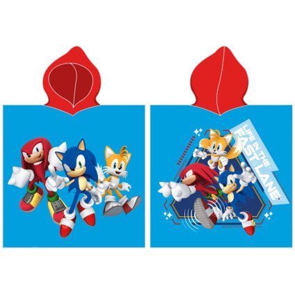 156653 detske ponco jezek sonic a pratele vyp