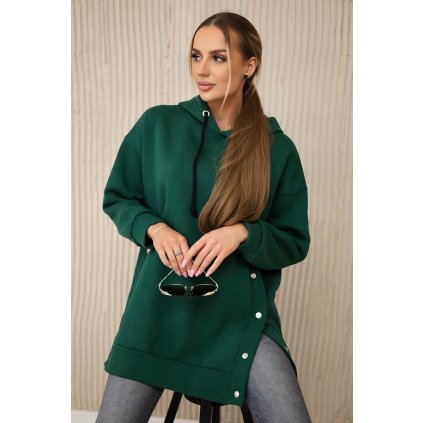 158660 zateplena mikina snap s patentkami velikost uni barva zelena tmave