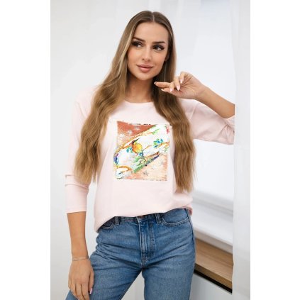 159233 halenka s 3d grafikou bird powder pink