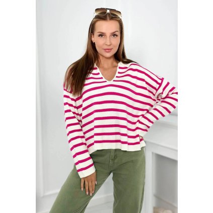 159881 damsky pruhovany svetr oversize