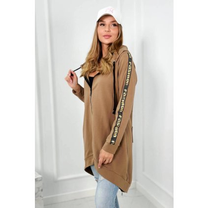 216266 mikina se zipem na zadech camel velikost uni barva bezova