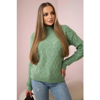 161567 4 svetr aby s dekorativni vzorem velikost uni barva zelena