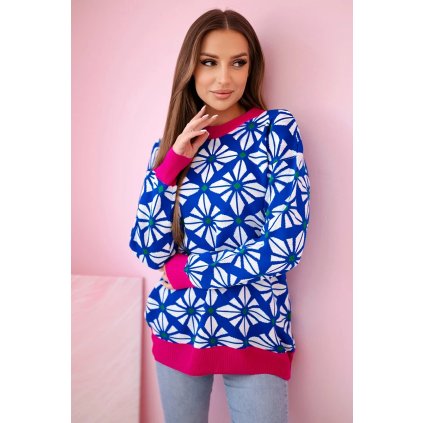 161861 16 svetr rhea s geometrickym motivem velikost uni barva modra
