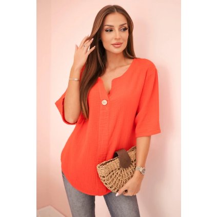 162407 damska muselinova kosile delilah s knoflikem velikost uni barva cervena