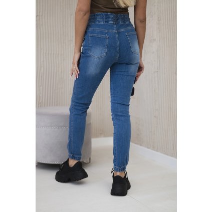 159932 20 dzinove kalhoty fernanda s zebrovanym lemem velikost s barva modra