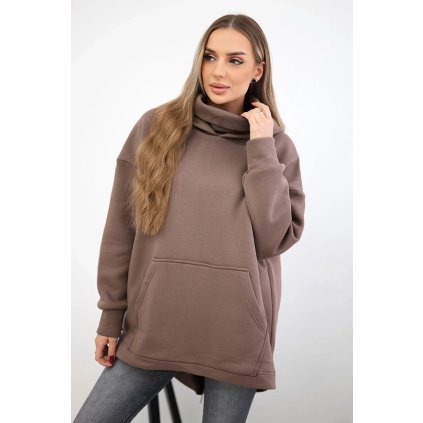 197405 24 zateplena mikina 9381 se zipem na zadech velikost uni barva hneda