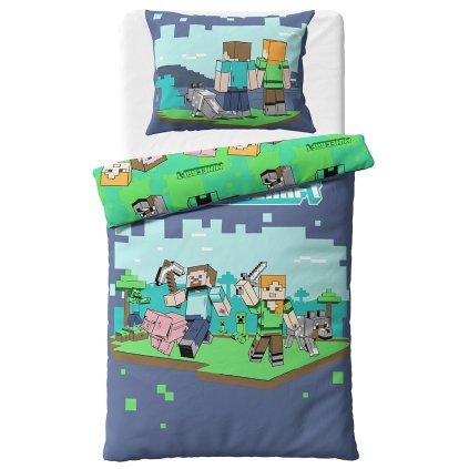 163934 detske povleceni minecraft vzhuru do boje