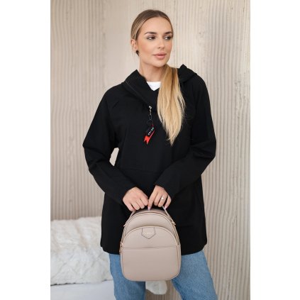 169784 mikina hazel na zip s kapuci oversize velikost uni barva cerna