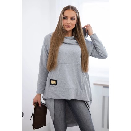 169973 mikina yasmina s kapuci s dlouhymi zady velikost uni barva seda