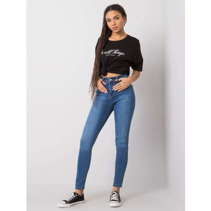 Džínsy Skinny 319-SP-750.49 RUE PARIS (Farba Modrá - tmavá, Veľkosť 26)