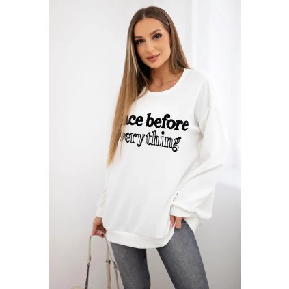 170309 4 mikina s vysivanym napisem ecru velikost uni barva telova