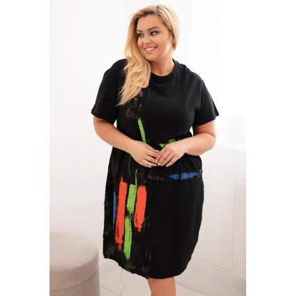 172445 saty plus size 1739 s barevnym potiskem