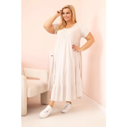 172466 4 saty plus size 21682 s kratkym rukavem a volanem