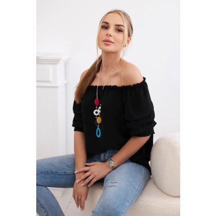 174437 spanelska halenka s priveskem kylie s ozdobnymi rukavy