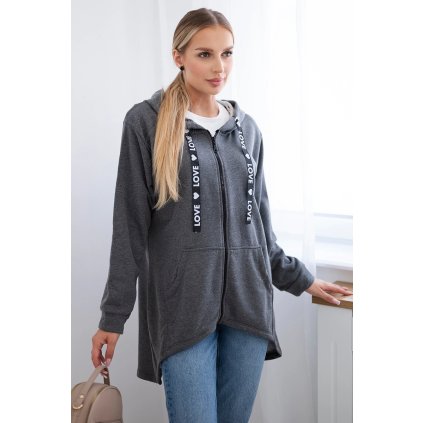 174242 4 mikina s kapuci a delsimi zady v grafitove barve velikost uni barva seda tmave