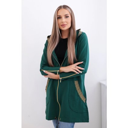 174488 8 mikina yuki s ozdobnou stuhou velikost uni barva zelena tmave
