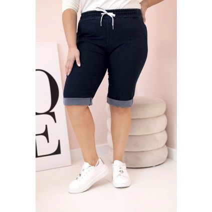 175355 damske bavlnene sortky plus size s vazanim