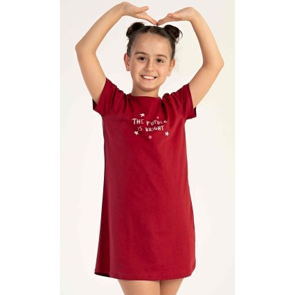 222122 detska nocni kosile s kratkym rukavem hvezdicky barva bordo velikost 13 14
