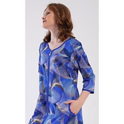 176639 damske domaci saty s trictvrtecnim rukavem eliza barva modra velikost xl