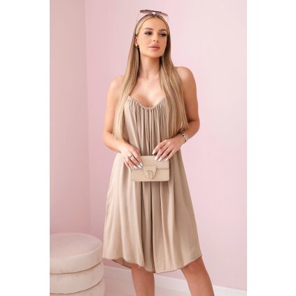 177104 viskozove saty anemarie na raminka velikost uni barva bezova