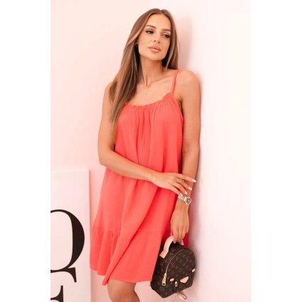 177107 damske muselinove saty it 70 s raminky velikost uni barva cervena