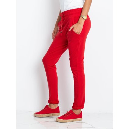 183407 5 damske teplaky rv dr 3698 07x basic feel good barva cervena velikost xs