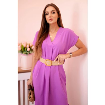 179666 saty 5904 s ozdobnym paskem velikost uni barva fialova