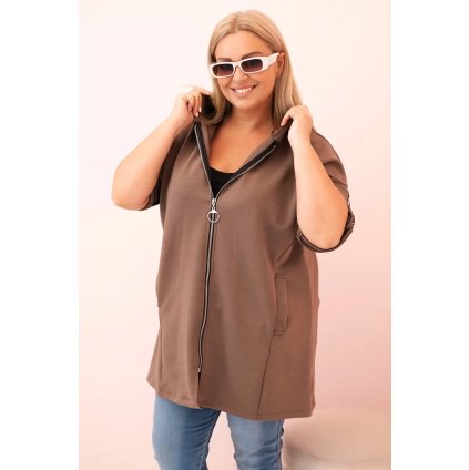 185867 8 damska mikina s ozdobnymi rukavy lis velikost uni barva bezova tmave