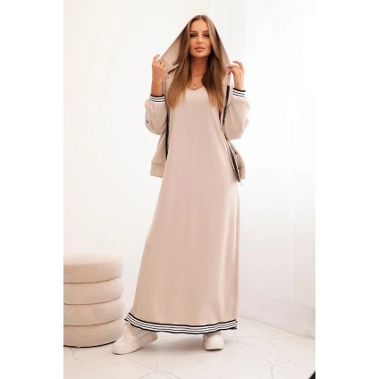 185453 24 damska souprava 00103 s viskozou a rozepinaci mikinou velikost uni barva bezova