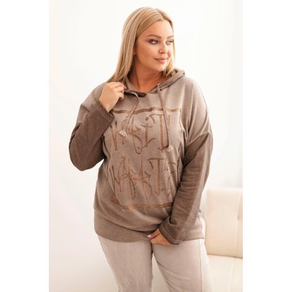 180911 9 damska mikina plus size my4145 s kapuci velikost uni barva fialova