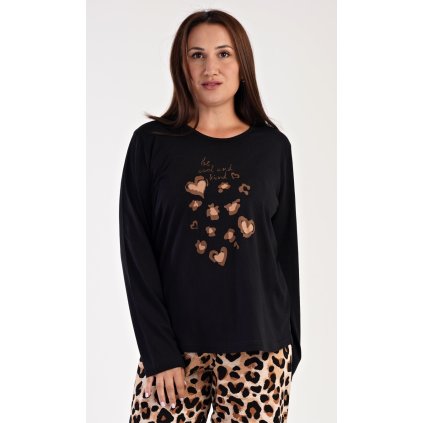 181373 damske pyzamo dlouhe anna barva cerna velikost 5xl